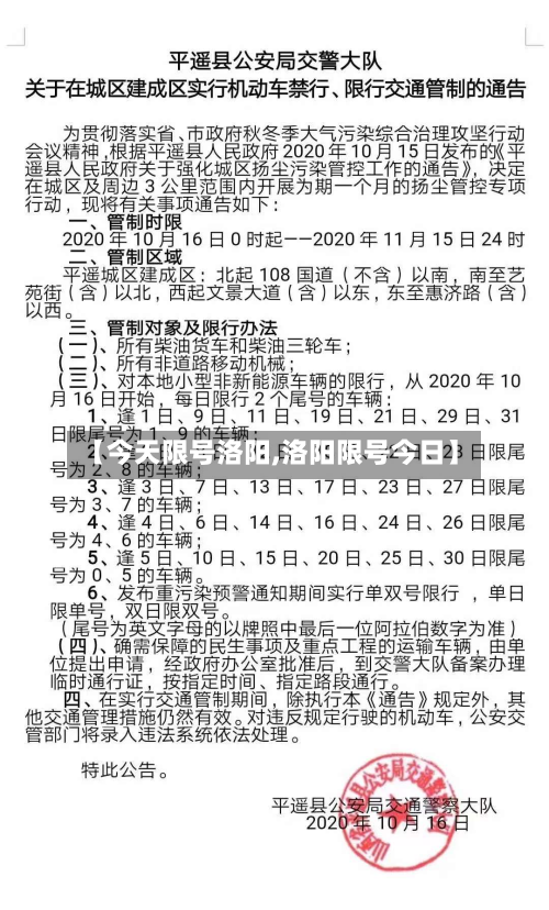 【今天限号洛阳,洛阳限号今日】-第2张图片