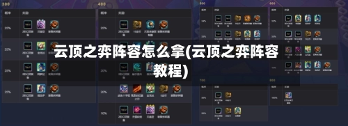 云顶之弈阵容怎么拿(云顶之弈阵容教程)-第2张图片