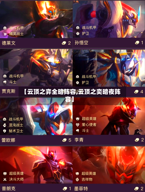 【云顶之弈全暗阵容,云顶之奕暗夜阵容】-第2张图片