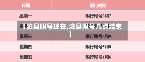 【浚县限号现在,浚县限号几点结束】-第3张图片