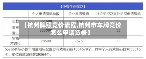 【杭州牌照竞价流程,杭州市车牌竞价怎么申请资格】