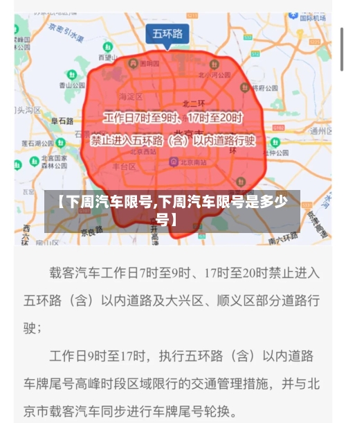【下周汽车限号,下周汽车限号是多少号】-第2张图片