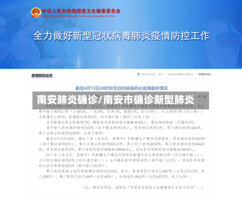 南安肺炎确诊/南安市确诊新型肺炎