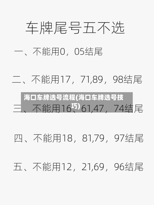 海口车牌选号流程(海口车牌选号技巧)