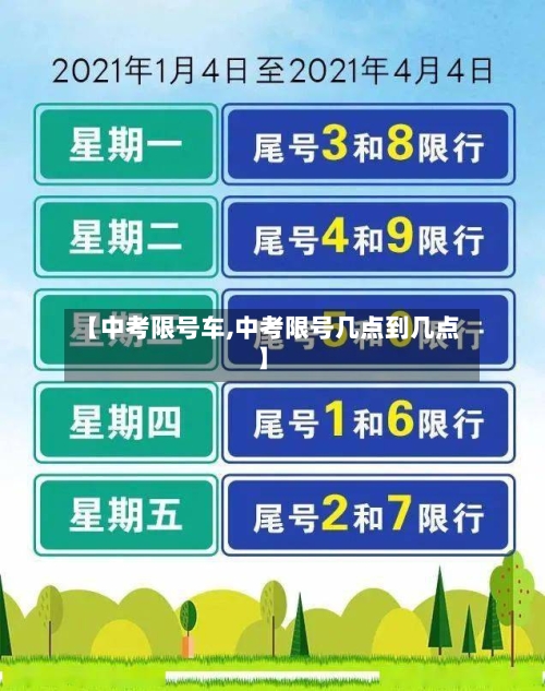 【中考限号车,中考限号几点到几点】
