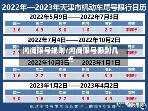 河间限号规则/河间限号限到几点-第2张图片