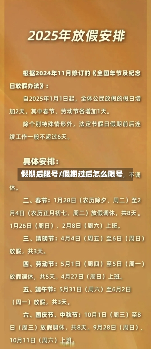 假期后限号/假期过后怎么限号