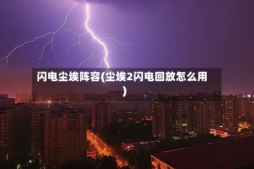 闪电尘埃阵容(尘埃2闪电回放怎么用)