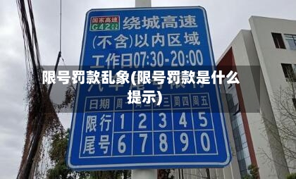 限号罚款乱象(限号罚款是什么提示)