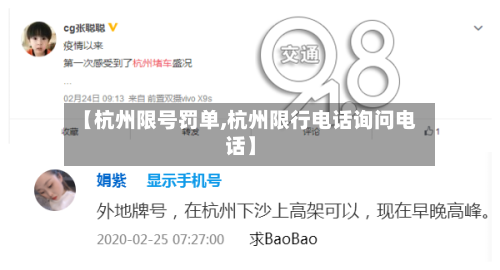 【杭州限号罚单,杭州限行电话询问电话】-第2张图片