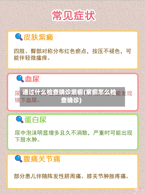 通过什么检查确诊紫癜(紫癜怎么检查确诊)