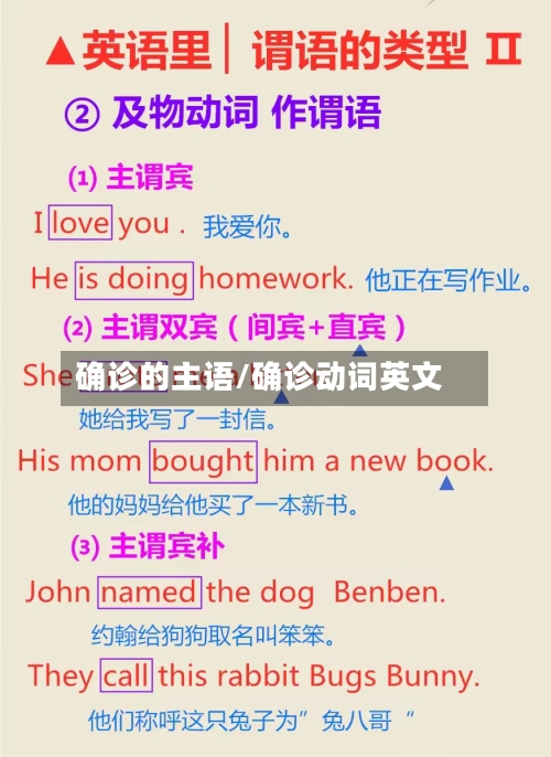 确诊的主语/确诊动词英文