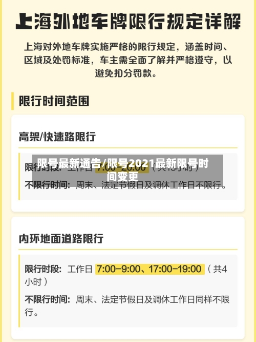 限号最新通告/限号2021最新限号时间变更