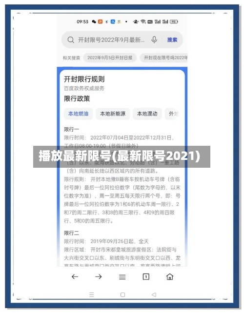 播放最新限号(最新限号2021)