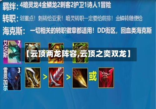 【云顶两龙阵容,云顶之奕双龙】-第2张图片