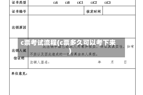 c票考试流程(c票多久可以考下来)-第3张图片