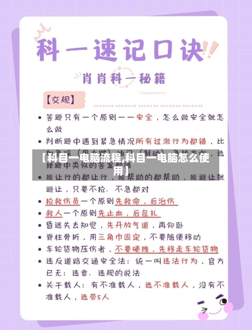 【科目一电脑流程,科目一电脑怎么使用】