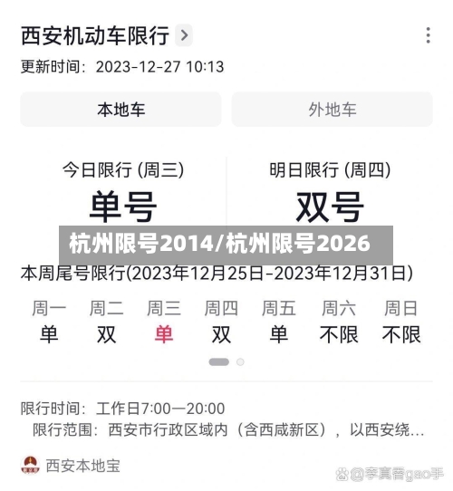 杭州限号2014/杭州限号2026-第2张图片
