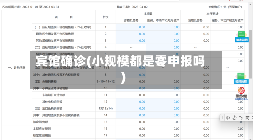 宾馆确诊(小规模都是零申报吗)