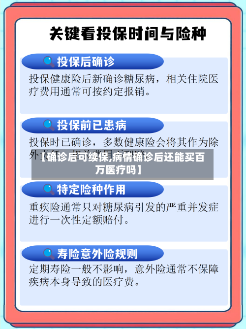 【确诊后可续保,病情确诊后还能买百万医疗吗】