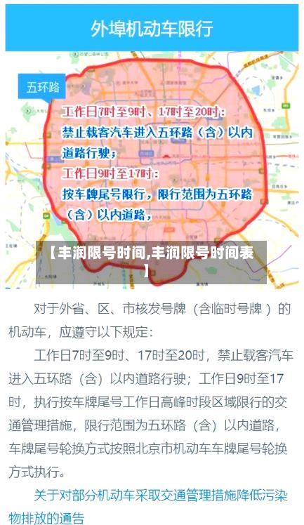 【丰润限号时间,丰润限号时间表】