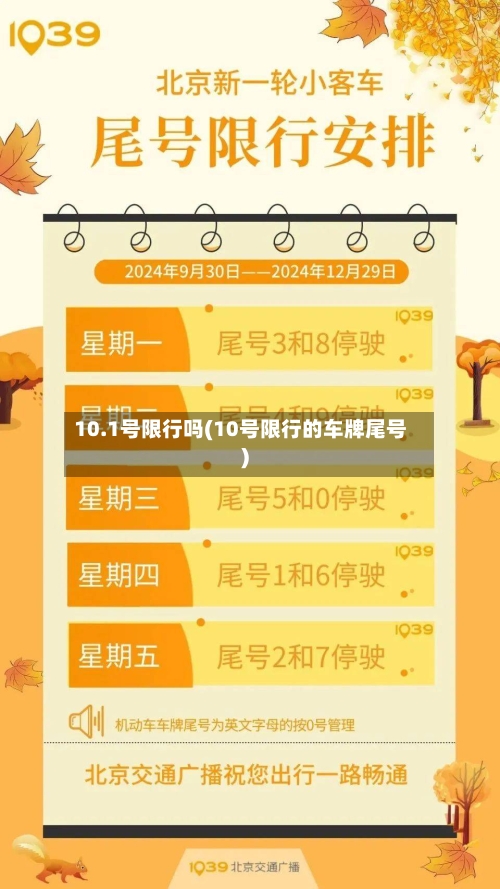 10.1号限行吗(10号限行的车牌尾号)-第3张图片