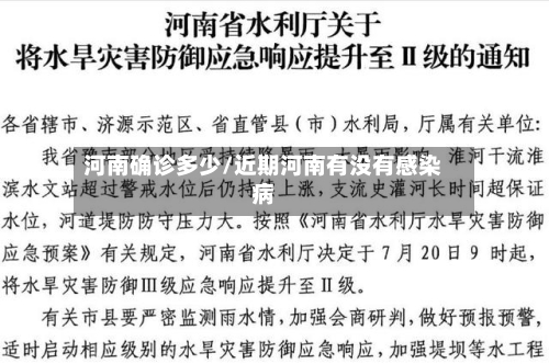 河南确诊多少/近期河南有没有感染病-第3张图片