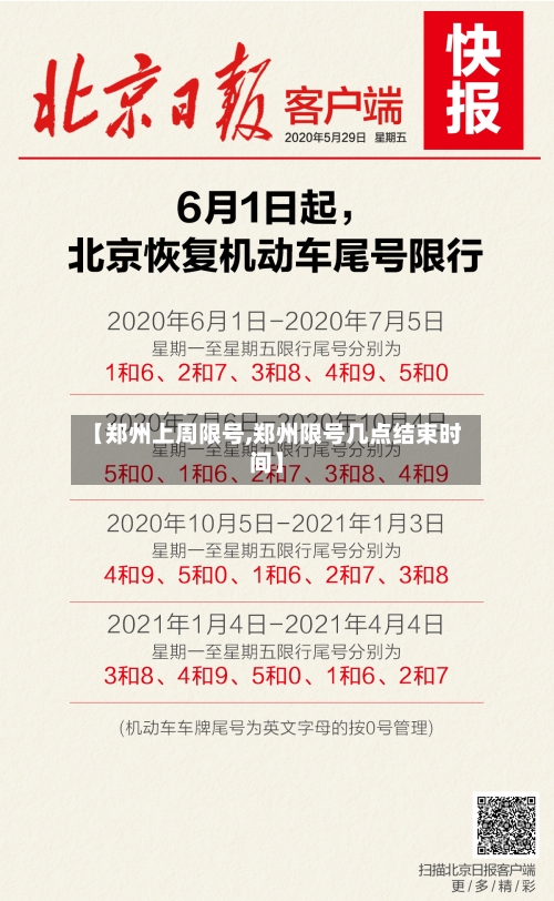 【郑州上周限号,郑州限号几点结束时间】
