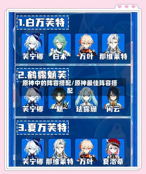 原神中的阵容搭配/原神最佳阵容搭配