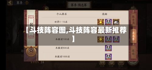【斗技阵容图,斗技阵容最新推荐】-第2张图片