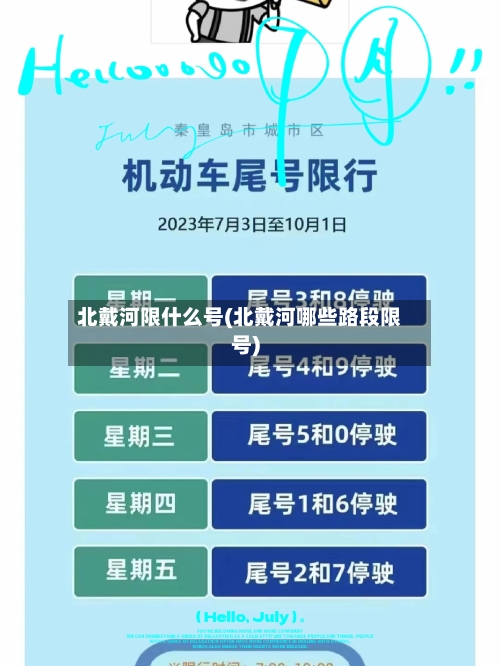北戴河限什么号(北戴河哪些路段限号)
