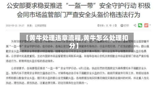 【黄牛处理违章流程,黄牛怎么处理扣分】-第2张图片