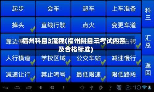 福州科目3流程(福州科目三考试内容及合格标准)-第2张图片