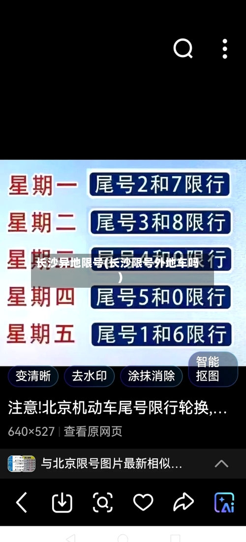 长沙异地限号(长沙限号外地车吗)