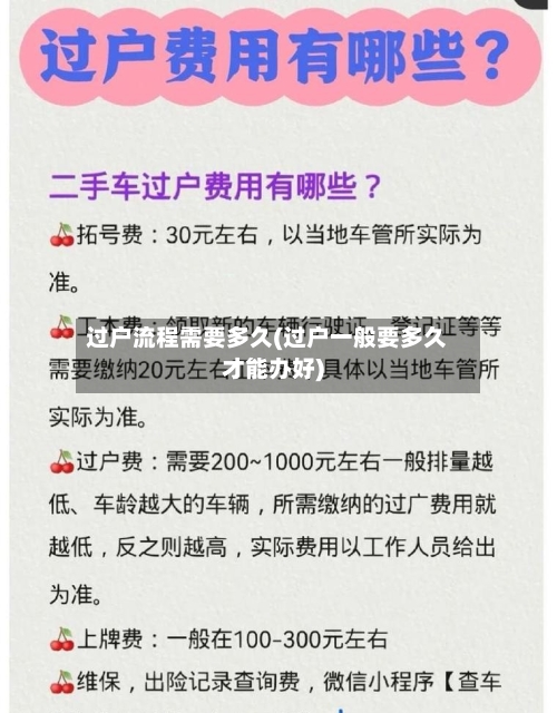 过户流程需要多久(过户一般要多久才能办好)-第2张图片